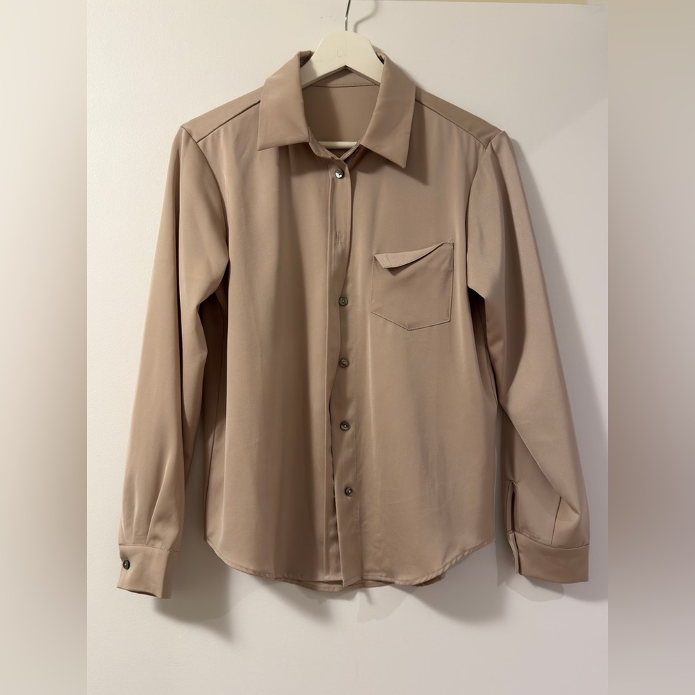Champagne satin blouse